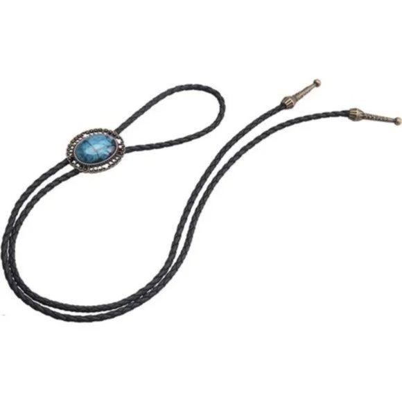 New Native American Bolo Tie Rodeo Cowboy Leather - Picture 6 of 8